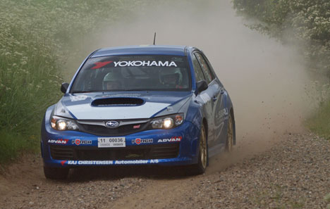 Rallyparret blev udfordret af vekslende underlag i deres Subaru Impreza WRX Sti.